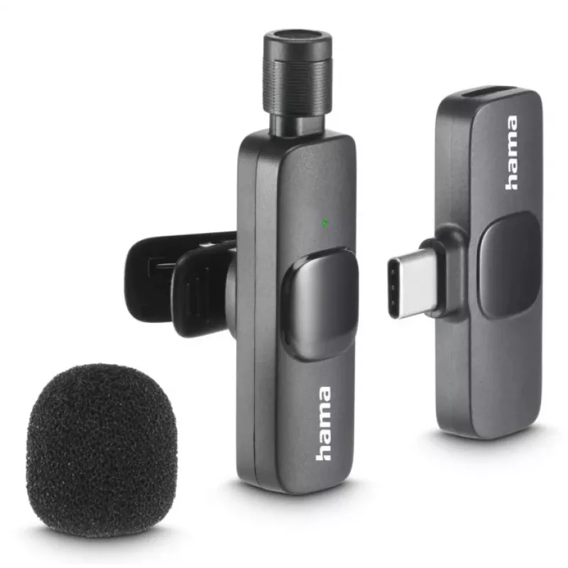 Hama Smart Wireless čierny lavalierový pripínací mikrofón