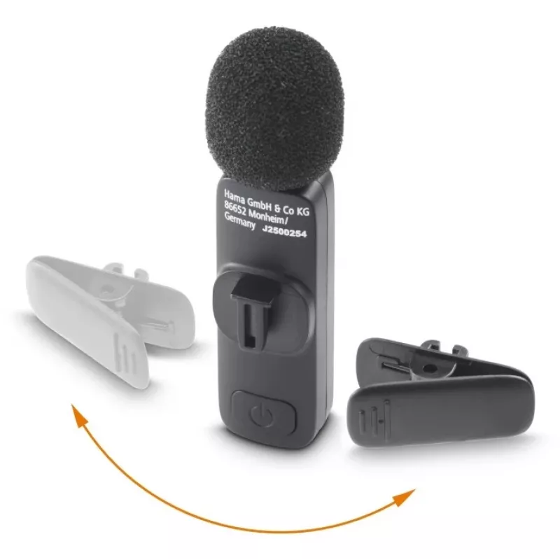 Hama Smart Wireless čierny lavalierový pripínací mikrofón