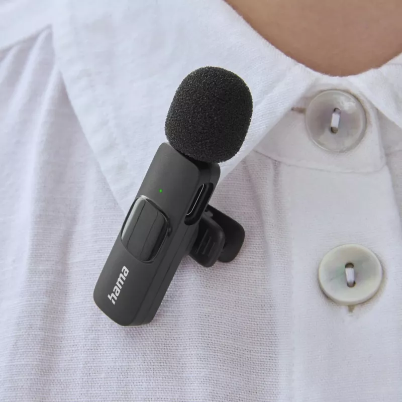 Hama Smart Wireless čierny lavalierový pripínací mikrofón