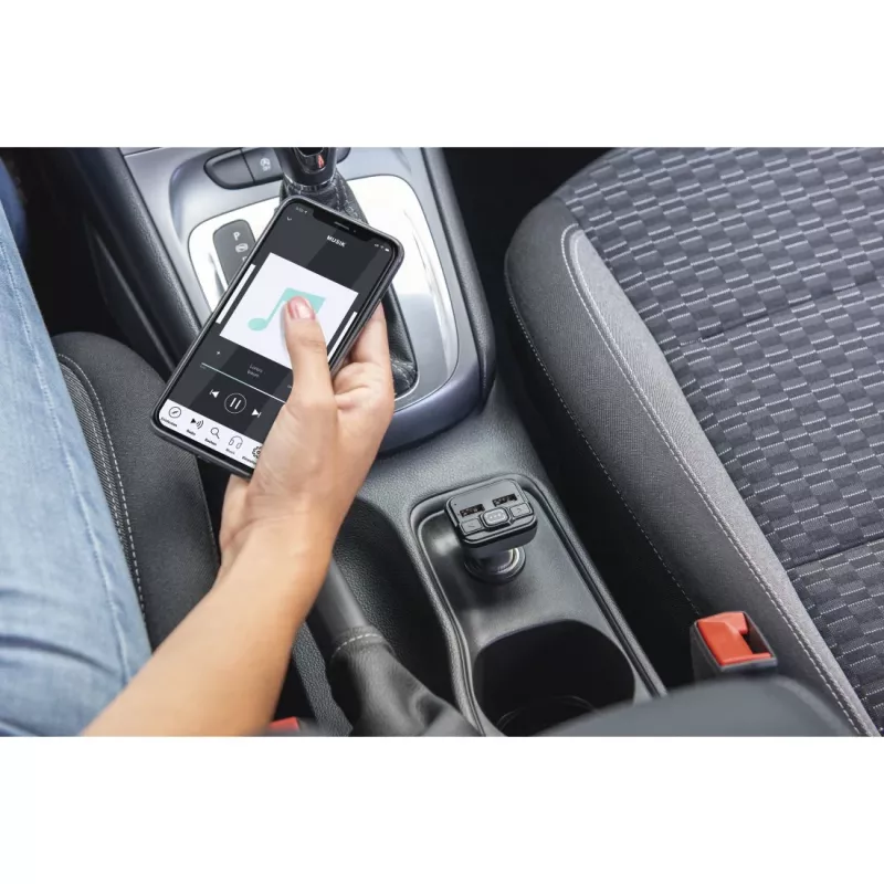 Hama 00014164 FM vysielač 87,6 - 107,9 MHz zapaľovač cigariet sivi