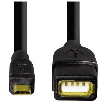 Hama USB 2.0 adaptérový kábel USB kábel 0,15 m USB A Micro-USB B čierny