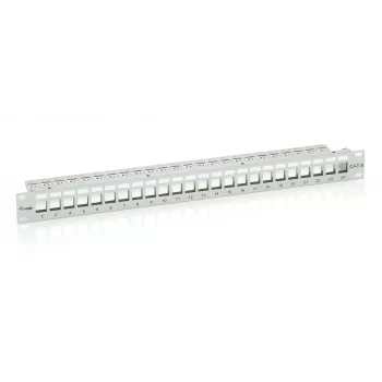 Equip 24-portový Keystone Cat.6 tienený patch panel, svetlosivá