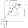 Equip 33 cm – 68,6 cm interaktívny stolový držiak monitora