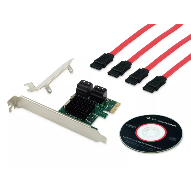 Conceptronic EMRICK 4-port SATA PCIe adaptér s SATA káblom