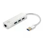 LevelOne Gigabit USB sieťový adaptér, USB hub, káblový, USB, Ethernet, 1000 Mbit/s, strieborný, biely
