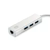 LevelOne Gigabit USB sieťový adaptér, USB hub, káblový, USB, Ethernet, 1000 Mbit/s, strieborný, biely