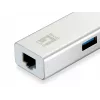 LevelOne Gigabit USB sieťový adaptér, USB hub, káblový, USB, Ethernet, 1000 Mbit/s, strieborný, biely