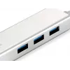 LevelOne Gigabit USB sieťový adaptér, USB hub, káblový, USB, Ethernet, 1000 Mbit/s, strieborný, biely