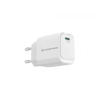 CONCEPTRONIC ALTHEA19W45 1-port 45W GaN USB-C PD nabíjačka s PPS, PD 3.0, 100–240V, biela