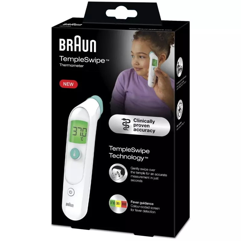 Braun BST200WE bezkontaktný teplomer biela čelo tlačidlá