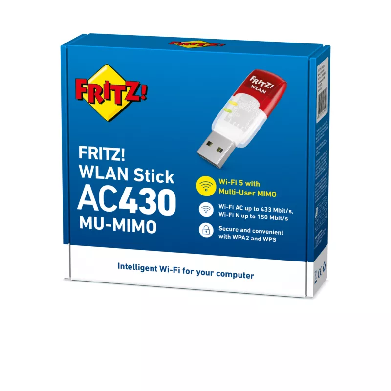 WLAN Stick AC 430 Edition MU-MIMO International, Wireless, USB, WLAN, Wi-Fi 5 (802.11ac), 583 Mbit/s, transparentná