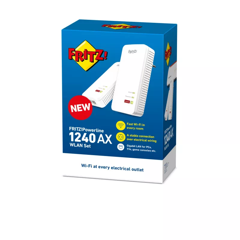 Powerline 1240 AX WLAN Set 1200 Mbit/s Ethernet LAN Wi-Fi biela 2 ks