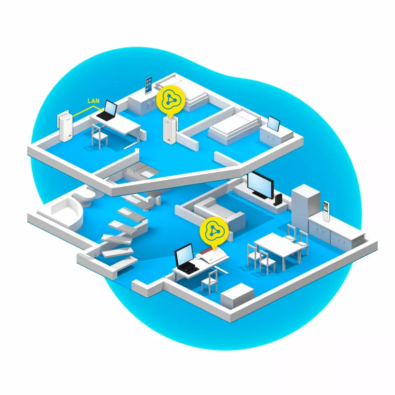 Powerline 1240 AX WLAN Set 1200 Mbit/s Ethernet LAN Wi-Fi biela 2 ks