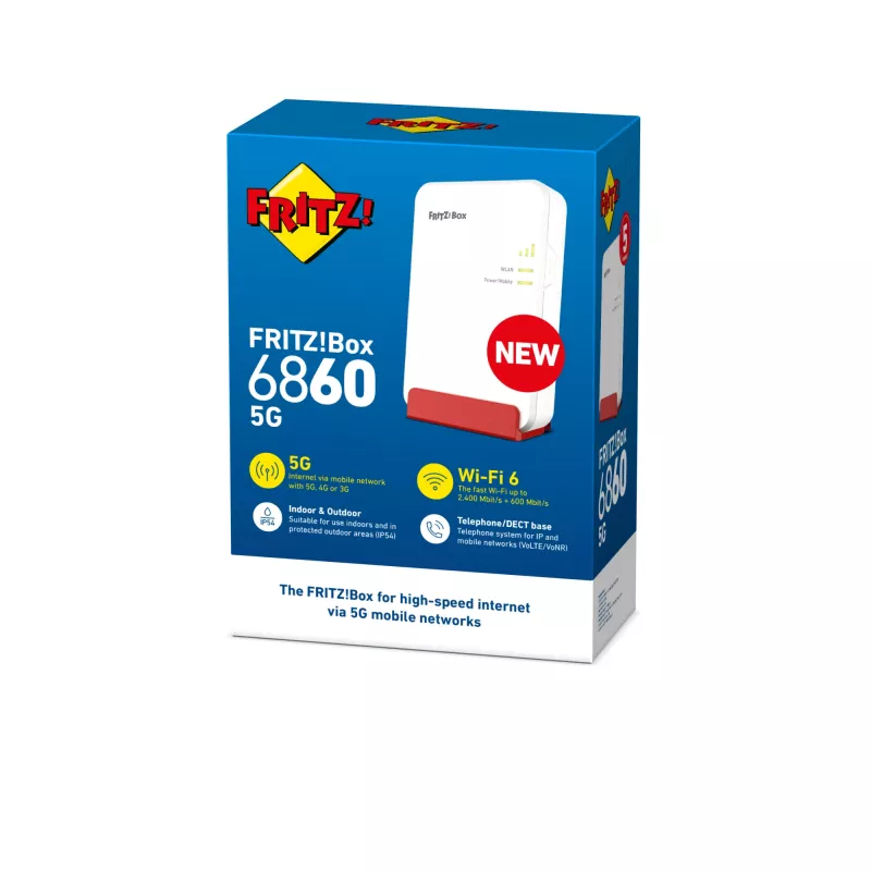 Box FRITZ! 6860 5G Edition International WLAN router Gigabit Ethernet Dual-Band (2,4 GHz / 5 GHz)