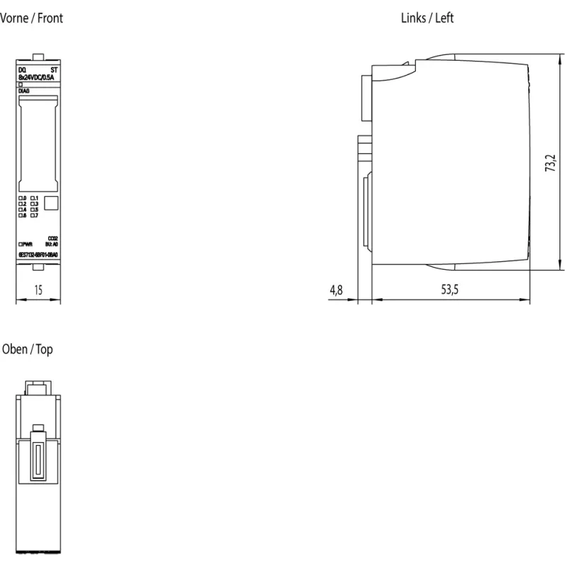 Siemens SIMATIC ET 200SP digitálny výstupný modul, 8 TO, 6ES7132-6BF01-0BA0