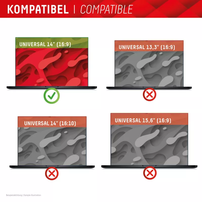 Displex PRIVACY SAFE odnímateľný 2-cestný filter súkromia pre laptop/notebook (bezrámikový/frameless) 14'' (16:9)