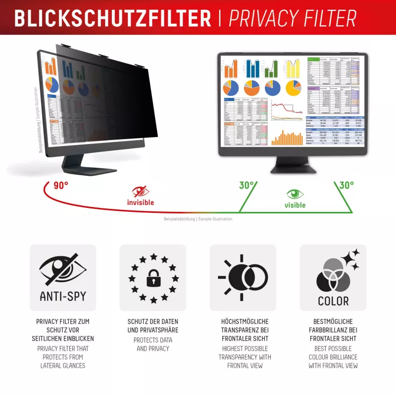 Displex PRIVACY SAFE odnímateľný obojstranný filter proti videniu pre desktop monitor 27