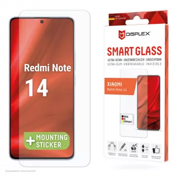 Displex Smart Glass (9H) pre Xiaomi Redmi Note 14, montážna nálepka, nerozbitné