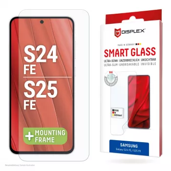 Displex Smart Glass (9H) pre Samsung Galaxy S25 FE/S24 FE, montážna nálepka, nerozbitné