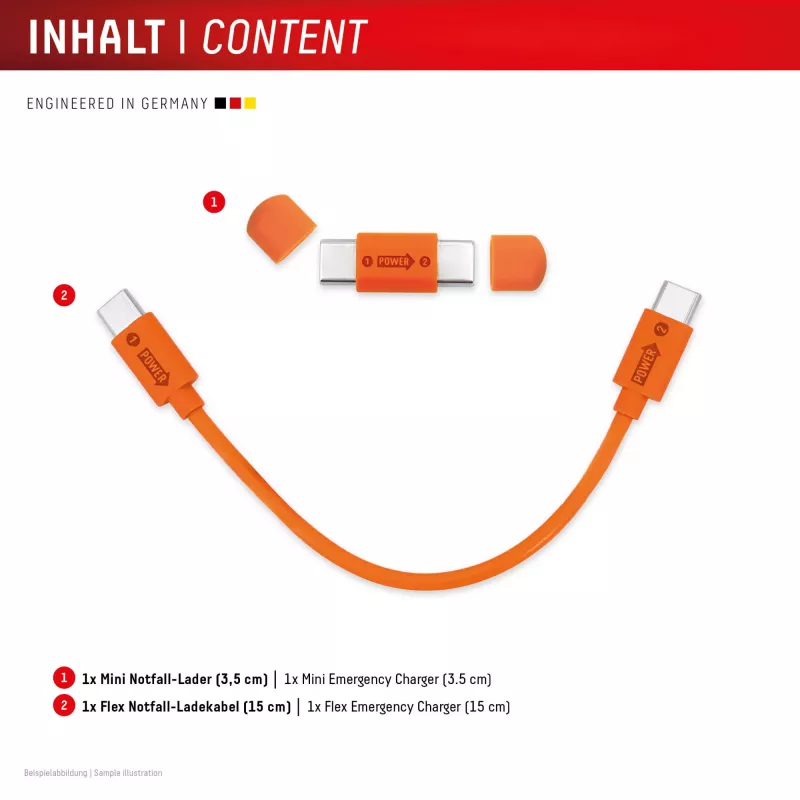 Displex Phone-to-Phone núdzová nabíjačka, USB-C na USB-C, mini konektor + flex kábel, kompaktná sada 2 ks