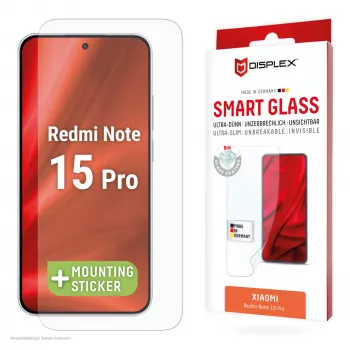 Tvrdené Smart Glass ochranné sklo na displej e.v.i. pre Xiaomi Redmi Note 15 Pro (9H), montážna nálepka, transparentné, 1 kus