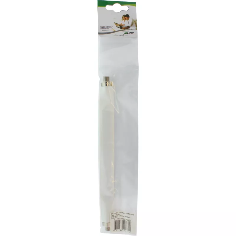 InLine priechodka oknom pre SAT kábel F konektor samec–samec, biely, 21×220×13 mm