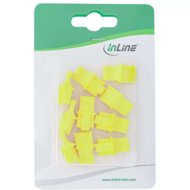 InLine krytka proti prachu pre RJ45 konektor samica, žltá, 10 ks