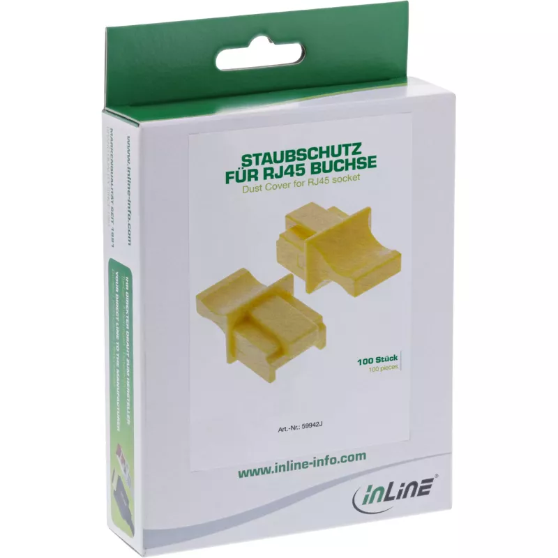InLine krytka proti prachu pre RJ45 konektor samica, žltá, 100 ks