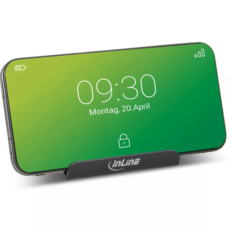InLine stojan na smartphone a mobilný telefón na stôl, pasívny držiak, čierny