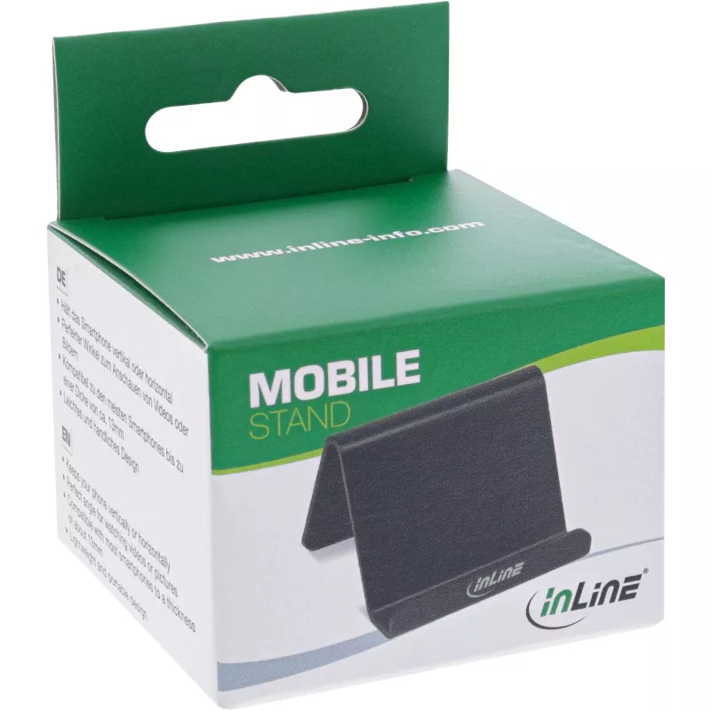 InLine stojan na smartphone a mobilný telefón na stôl, pasívny držiak, čierny