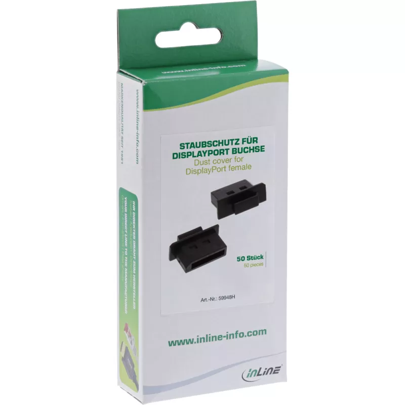 InLine krytka proti prachu pre DisplayPort konektor samica, čierna, 50 ks