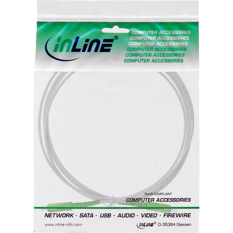 InLine Sklenené simplexné vlákno, FTTH, SC/APC8° na SC/APC8° 9/125µm OS2 50 m