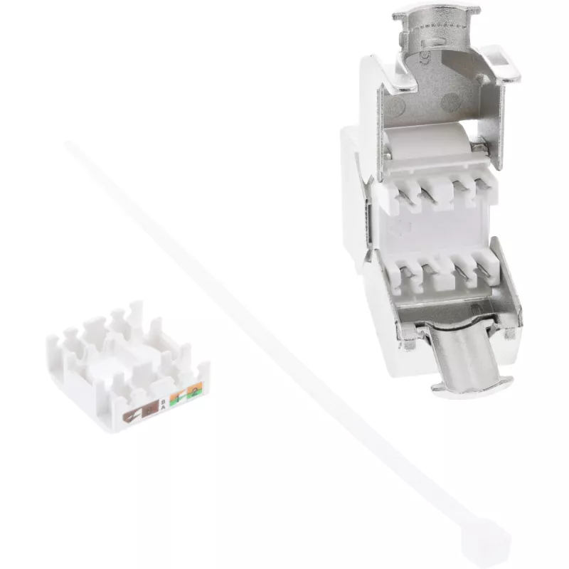 InLine RJ45 Keystone Jack Snap-In modul Cat.6a, s krytom proti prachu, modrý