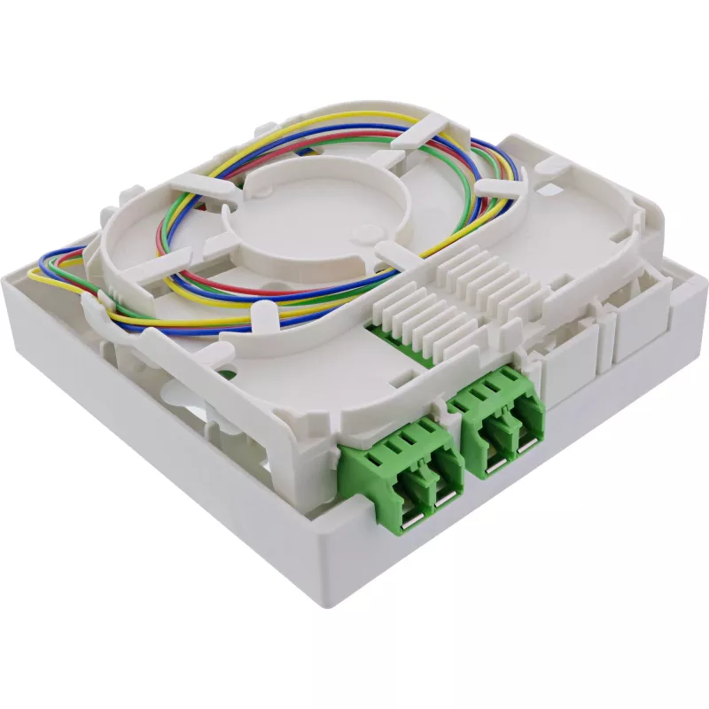 InLine FTTH zásuvka predkonfigurovaná 4x LC/APC 9/125µm 10 m