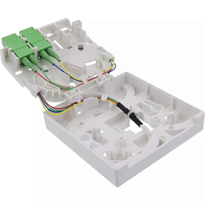 InLine FTTH zásuvka predkonfigurovaná 4x LC/APC 9/125µm 30 m