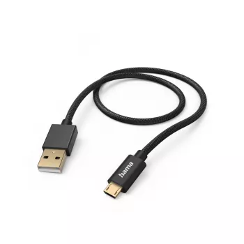 Hama Fabric USB kábel USB 2.0 1,5 m USB A Micro-USB B čierny