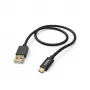 Hama Fabric USB kábel USB 2.0 1,5 m USB A Micro-USB B čierny