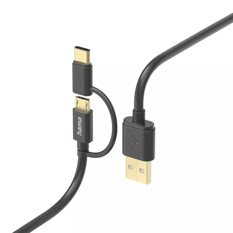 Hama 00201533 USB kábel USB 2.0 1 m USB A Micro-USB B čierny