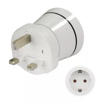 Hama 00223433 Cestovný adaptér Type G (UK) Type C (Euro konektor)+Type F biela