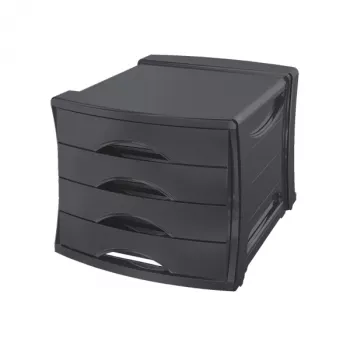 Esselte zásuvkový box Vivida 4 zásuvky, 4 zásuvky, plast, čierny, 210 g, 254 x 350 x 61 mm