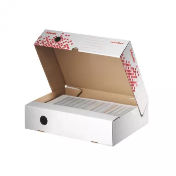 Esselte archivačná krabica Speedbox FSC® horizontálna 80 mm, červená, biela, A4, 180 g, 80 x 350 x 250 mm
