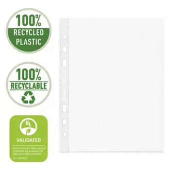 Esselte Recycle Pocket A5, 150 x 210 mm (A5), transparentná, polypropylén (PP), na šírku/na výšku, horná, 0,07 mm