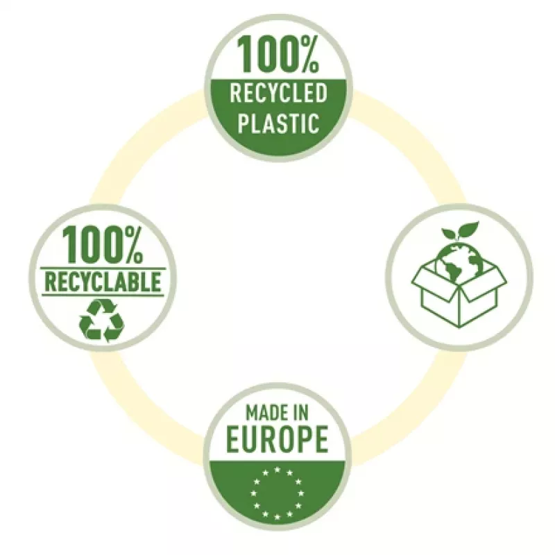 Esselte Recycle Pocket A5, 150 x 210 mm (A5), transparentná, polypropylén (PP), na šírku/na výšku, horná, 0,07 mm