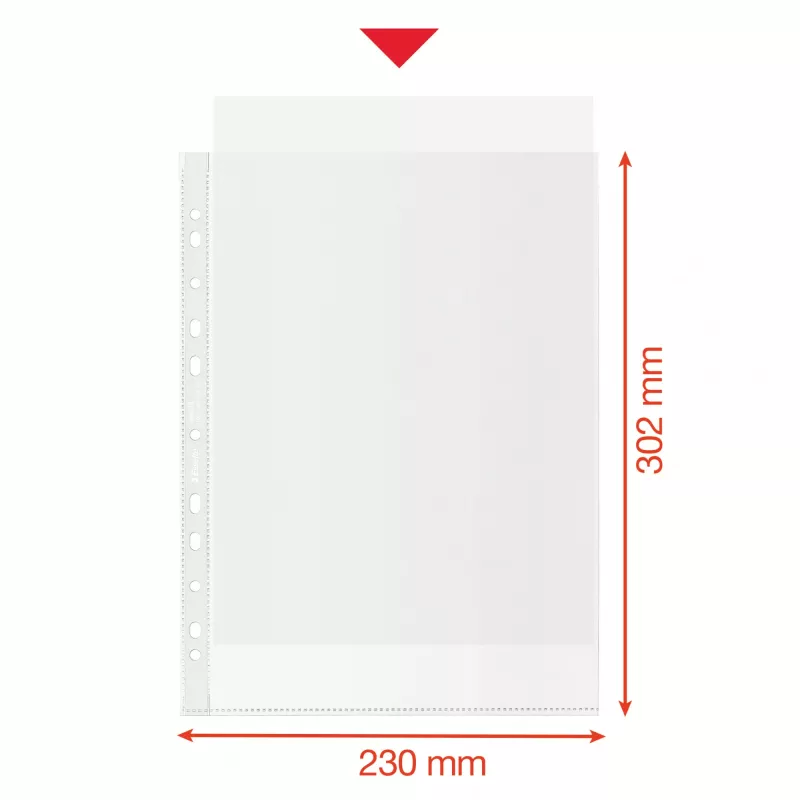 Esselte Recycle Pocket A4, 210 x 297 mm (A4), transparentná, polypropylén (PP), na výšku, horná, 0,07 mm