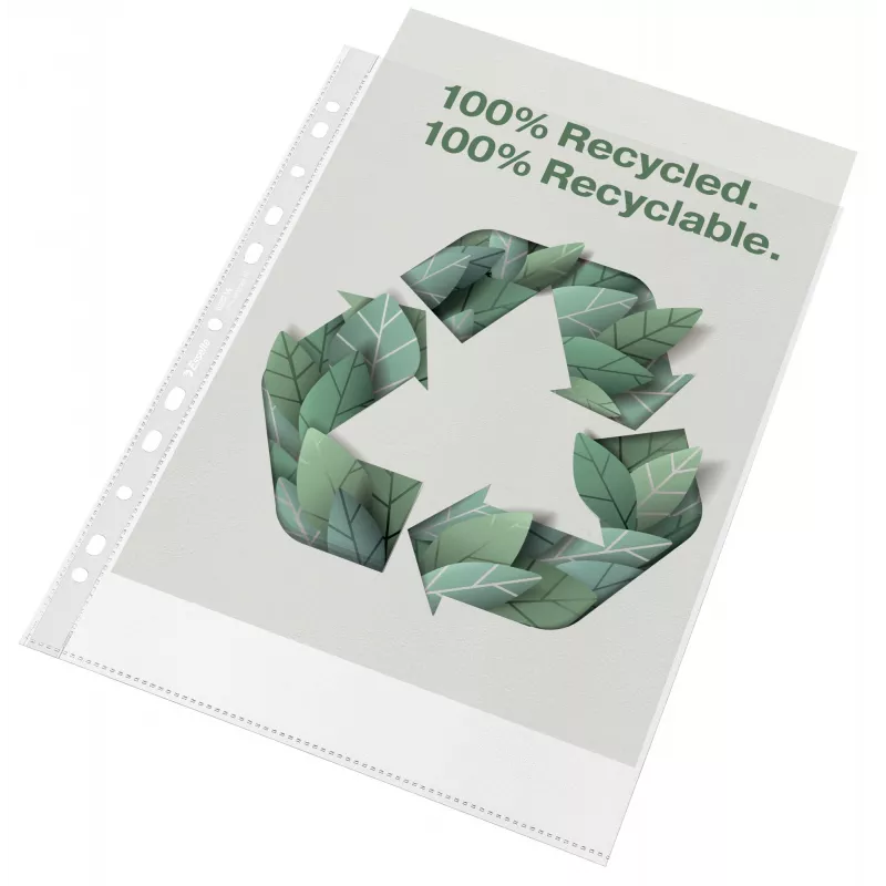 Esselte Recycle Pocket A4, 210 x 297 mm (A4), transparentná, polypropylén (PP), na výšku, horná, 0,07 mm