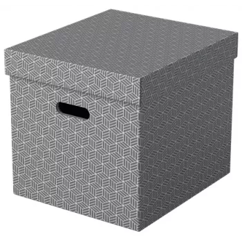 Esselte Home Storage Box Cube, balenie 3 ks, kartón, sivá, 320 mm, 315 mm, 365 mm, 850 g