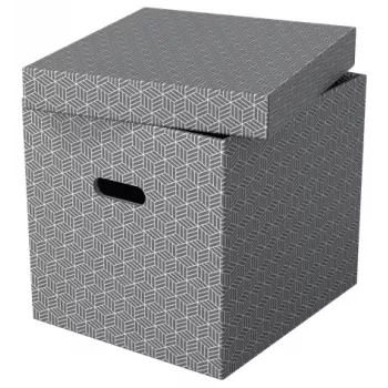 Esselte Home Storage Box Cube, balenie 3 ks, kartón, sivá, 320 mm, 315 mm, 365 mm, 850 g