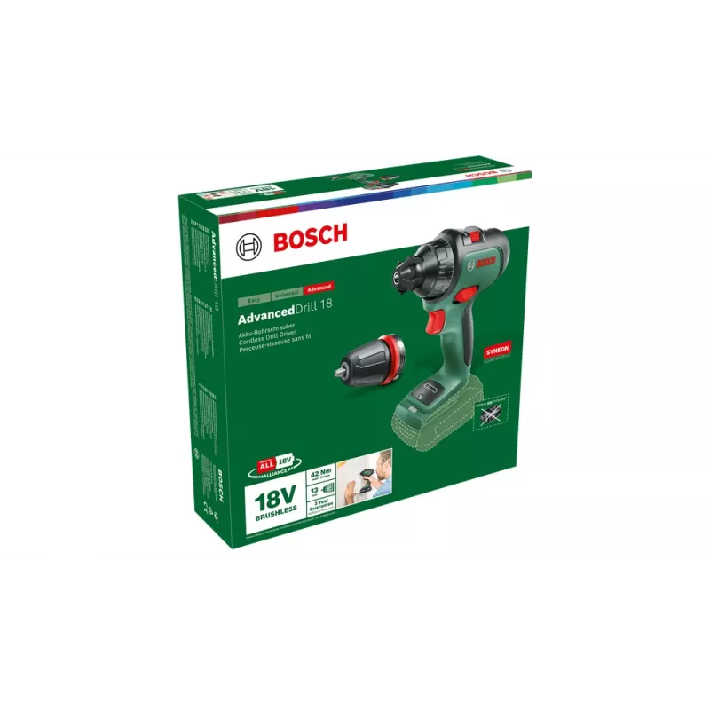 Bosch AdvancedDrill 18 1350 ot/min rýchloupínacie skľučovadlo 1 kg zelená