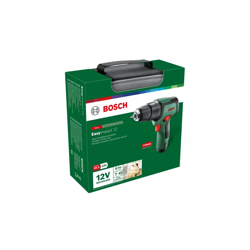 Bosch EasyImpact 12 1300 ot/min bez kľúča 1 kg čierna, zelená