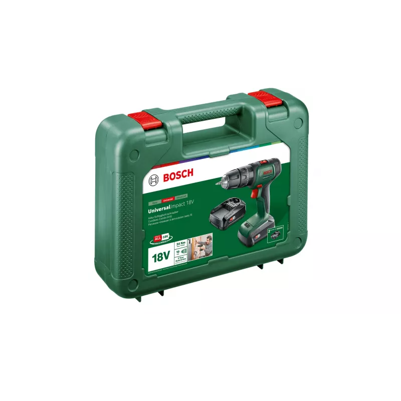 Bosch UniversalImpact 18V 1450 RPM bez kľúča 1,3 kg čierna, zelená, červená
